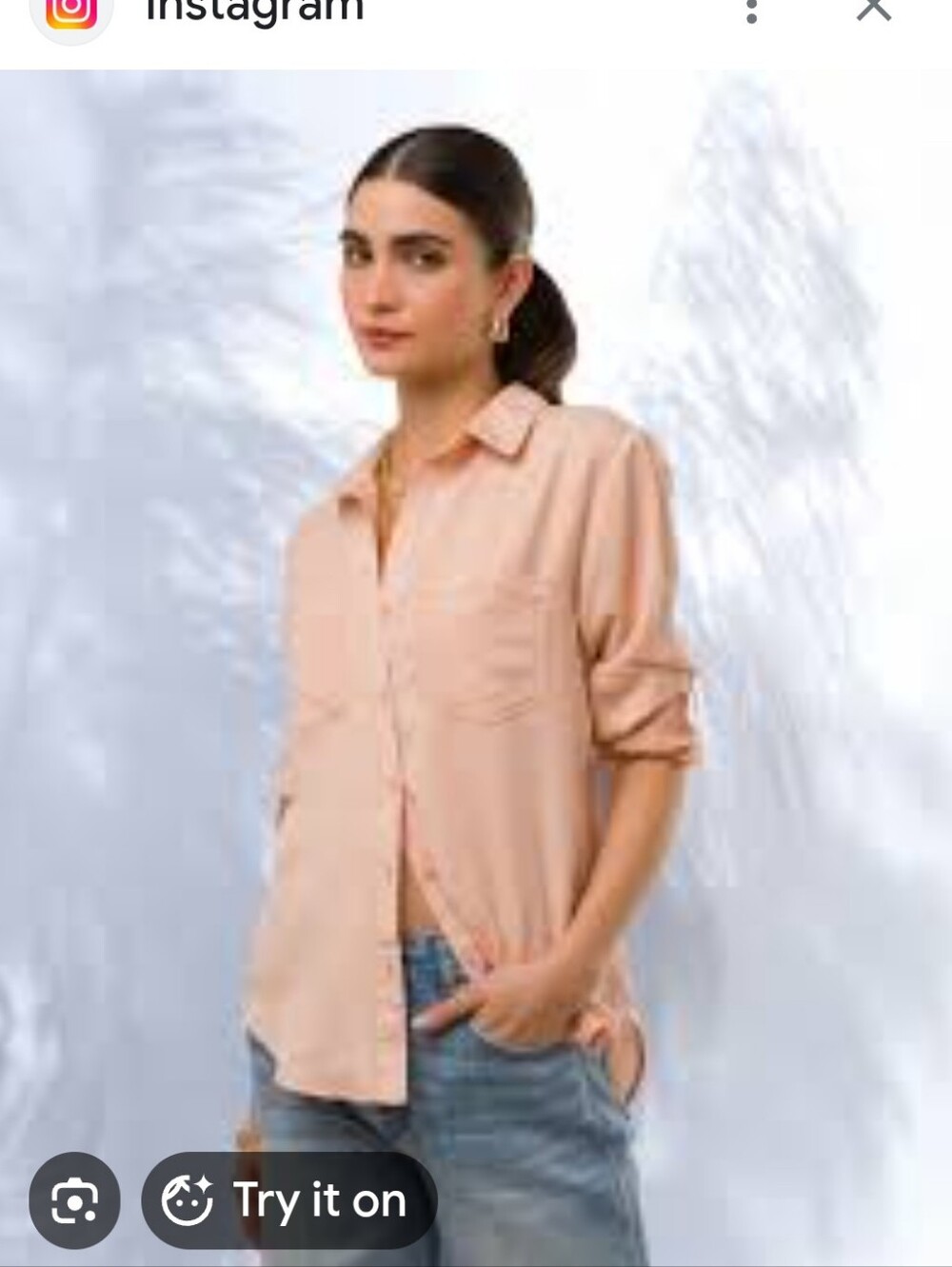 Velvet HEART Peach Button-Down Blouse